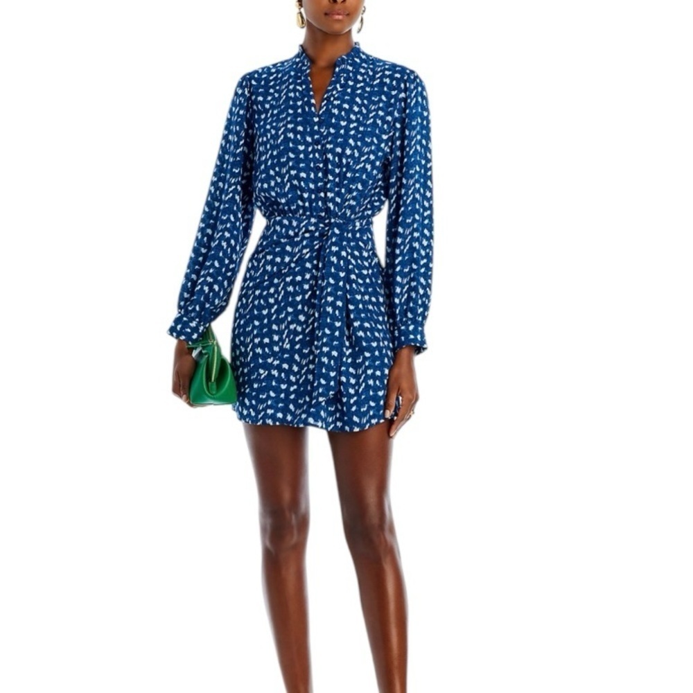 Aqua Faux Wrap Mini Dress Size Small ‎ MSRP $88 NWT